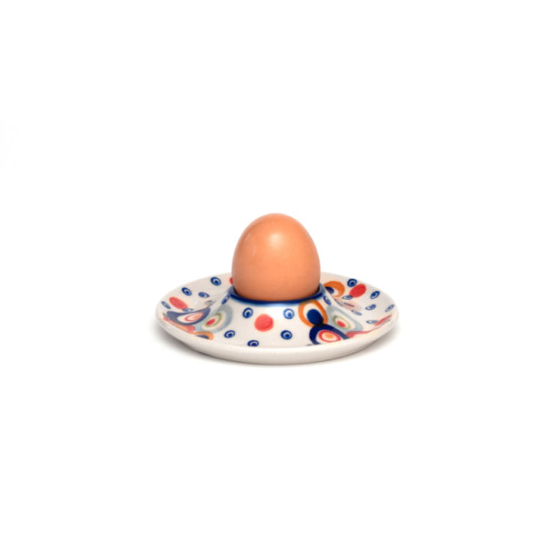 Bunzlauer Keramik Eierbecher mit Unterteller Unikat Modern