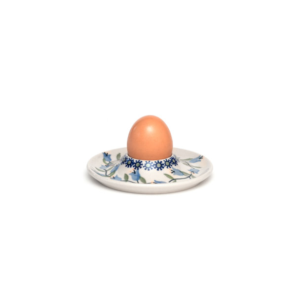 Bunzlauer Keramik Eierbecher flach mit Unterteller Dekor ASD