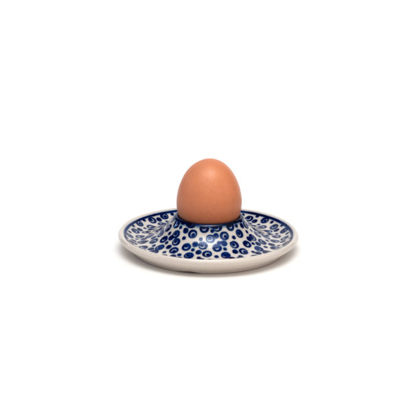 Bunzlauer Keramik Eierbecher flach mit Unterteller Dekor MAGD