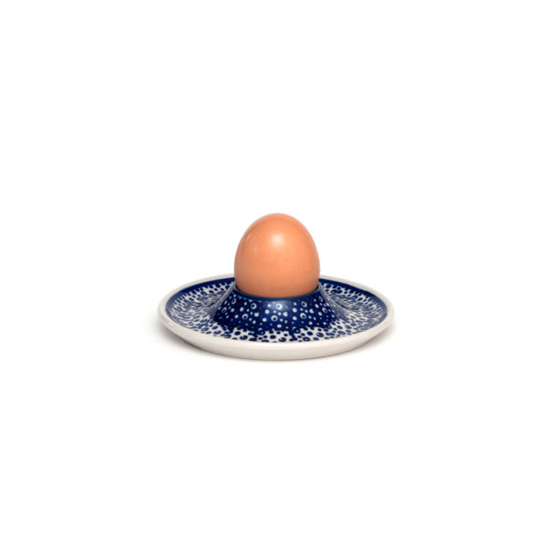 Bunzlauer Keramik Eierbecher flach mit Unterteller Dekor MAGM