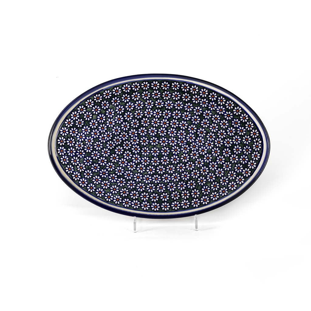 Bunzlauer Servierplatte oval 35x23cm Dekor A-12
