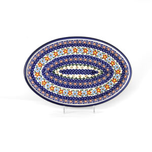 Bunzlauer Servierplatte oval 35x23cm Dekor A-33
