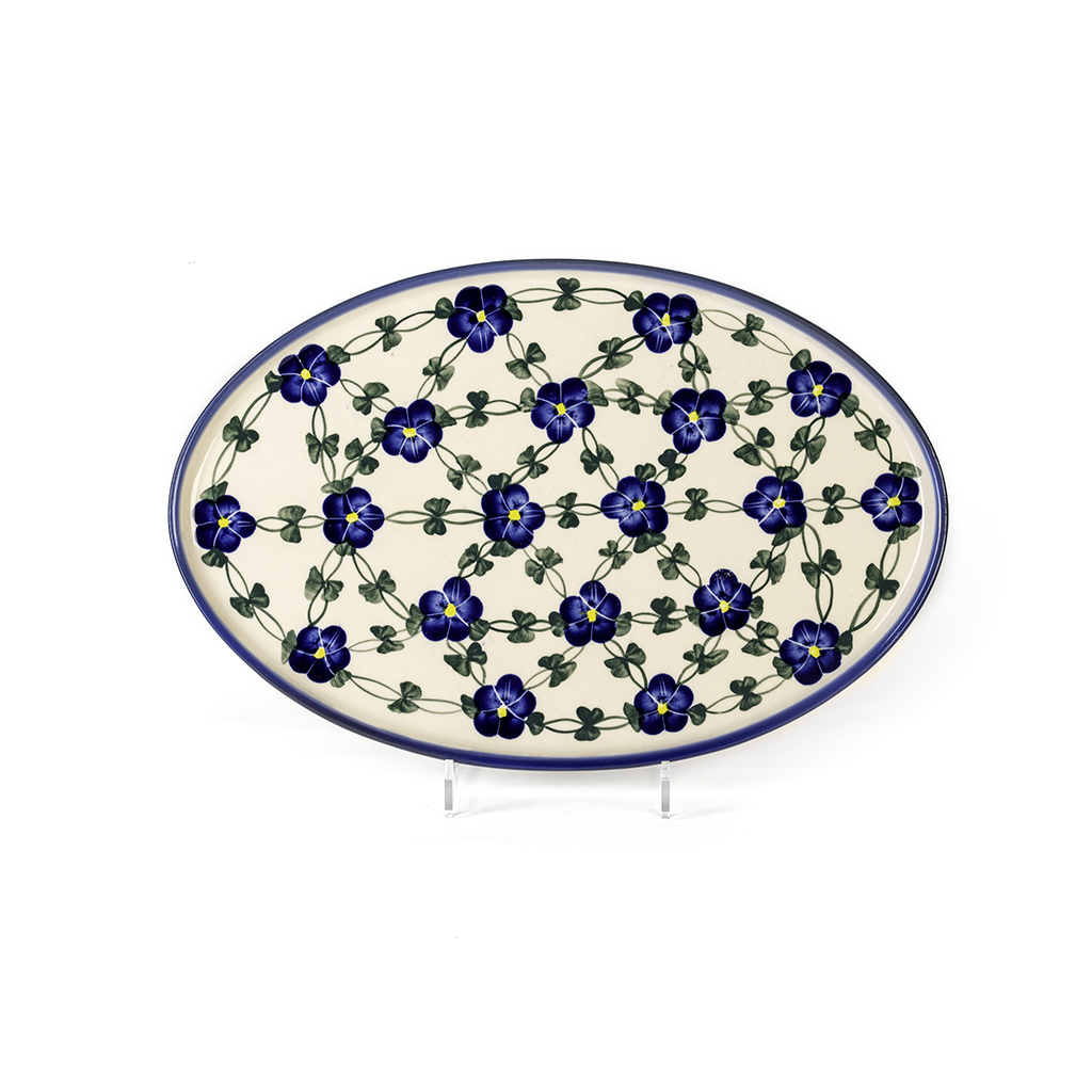 Bunzlauer Servierplatte oval 35x23cm Dekor E-02