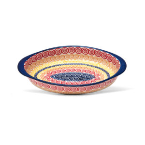 Bunzlauer Keramik Auflaufform oval groß 32x23cm CMZK Unikat Modern Handarbeit