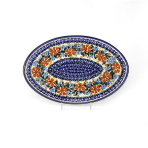 Bunzlauer Servierplatte oval 35x23cm Dekor A-45