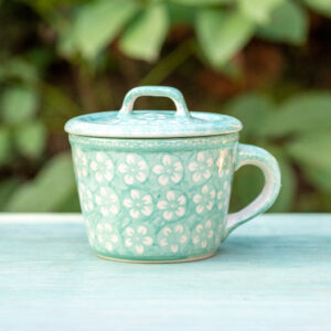 Bunzlauer Schmalztopf mit Deckel Kolor Love Mint