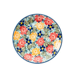 Bunzlauer Keramik Dessertteller 18 cm Blumendekoration