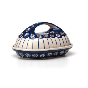 Bunzlauer Keramik Butterdose oval Dekor 54a|Polish Pottery Butter Dish