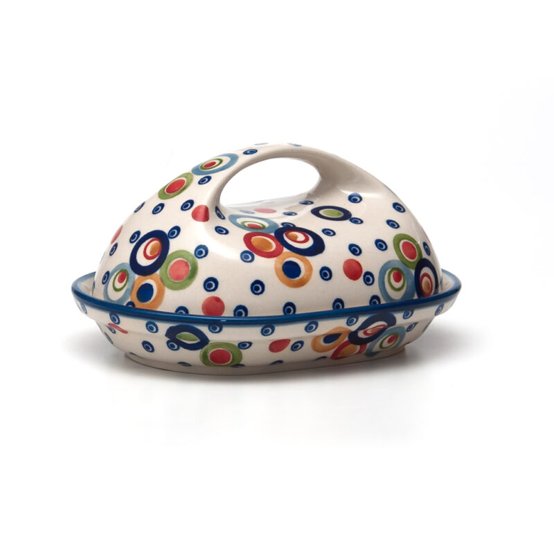 Bunzlauer Keramik Butterdose oval Dekor AS38 Unikat Modern|Polish Pottery Butter Dish