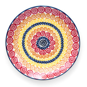 Bunzlauer Keramik Speiseteller Essteller 26cm CMZK Unikat Handarbeit - 2.Wahl