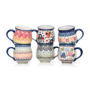 Bunzlauer Keramik Kugelbecher Kugeltassen 200 ml 6er Set Handarbeit