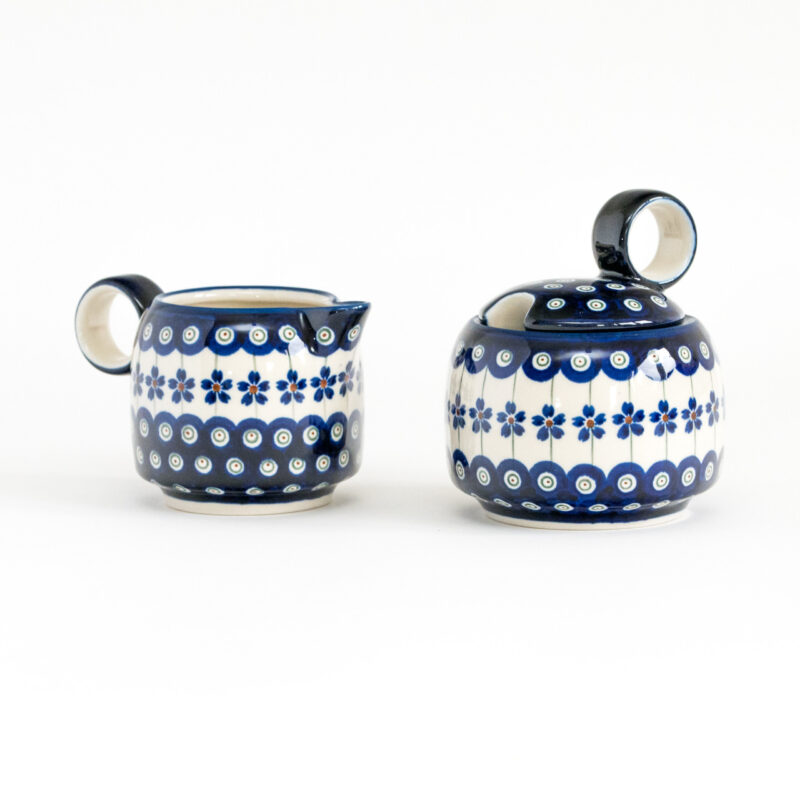 Bunzlauer Zuckerdose und Milchkännchen 2er Set Serie OTOK Dekor A-166A
