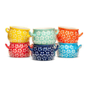 Bunzlauer Keramik Suppentassen 11cm Kollektion Kolor Love 6er Set Handarbeit|Bunzlauer Keramik Suppentasse 11 cm Kolor Love Kobalt