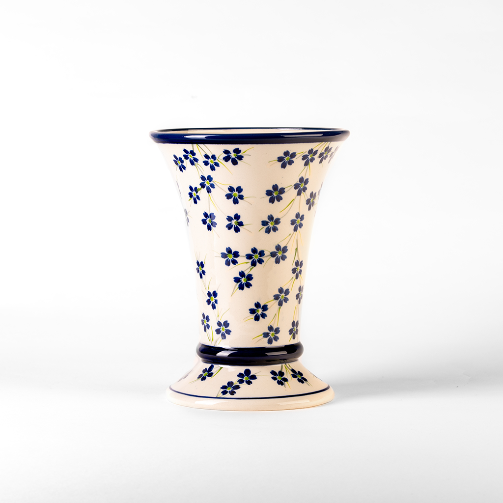 Bunzlauer Blumenvase konisch Dekor D-1244
