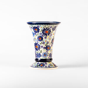 Bunzlauer Blumenvase konisch Dekor DU-126