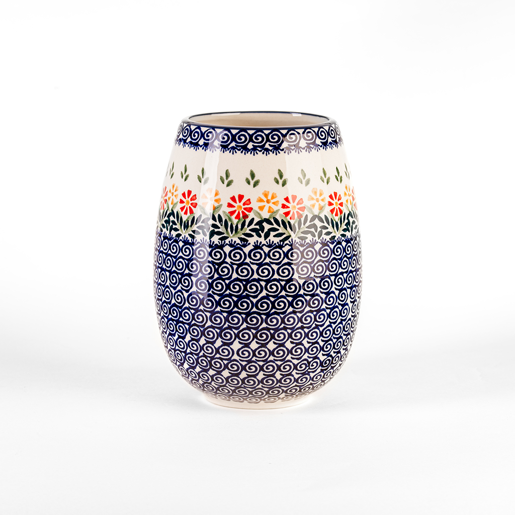 Bunzlauer Blumenvase Dekor JS14