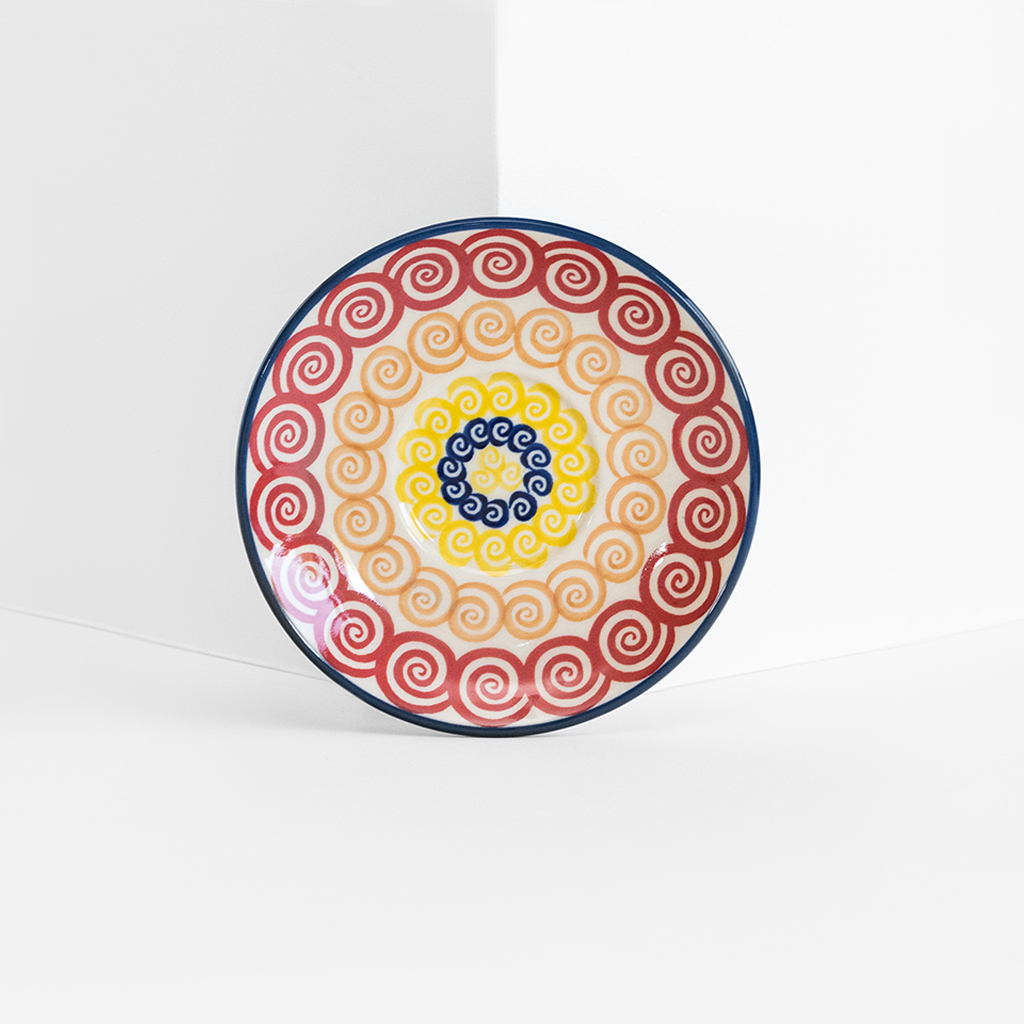 Bunzlauer Untertasse 14.5 cm Dekor CMZK Unikat Modern