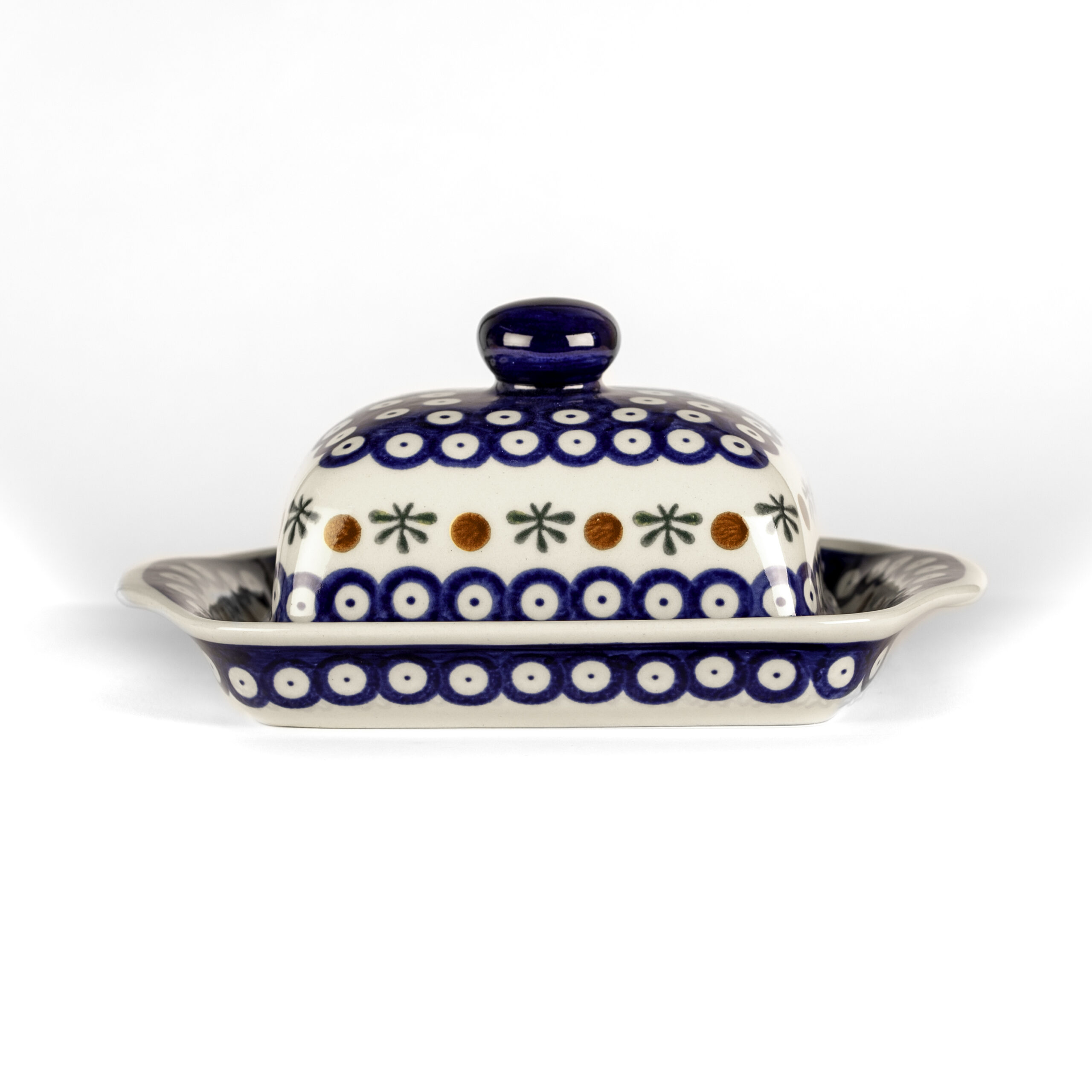 Bunzlauer Butterglocke rechteckig Dekor BT-02