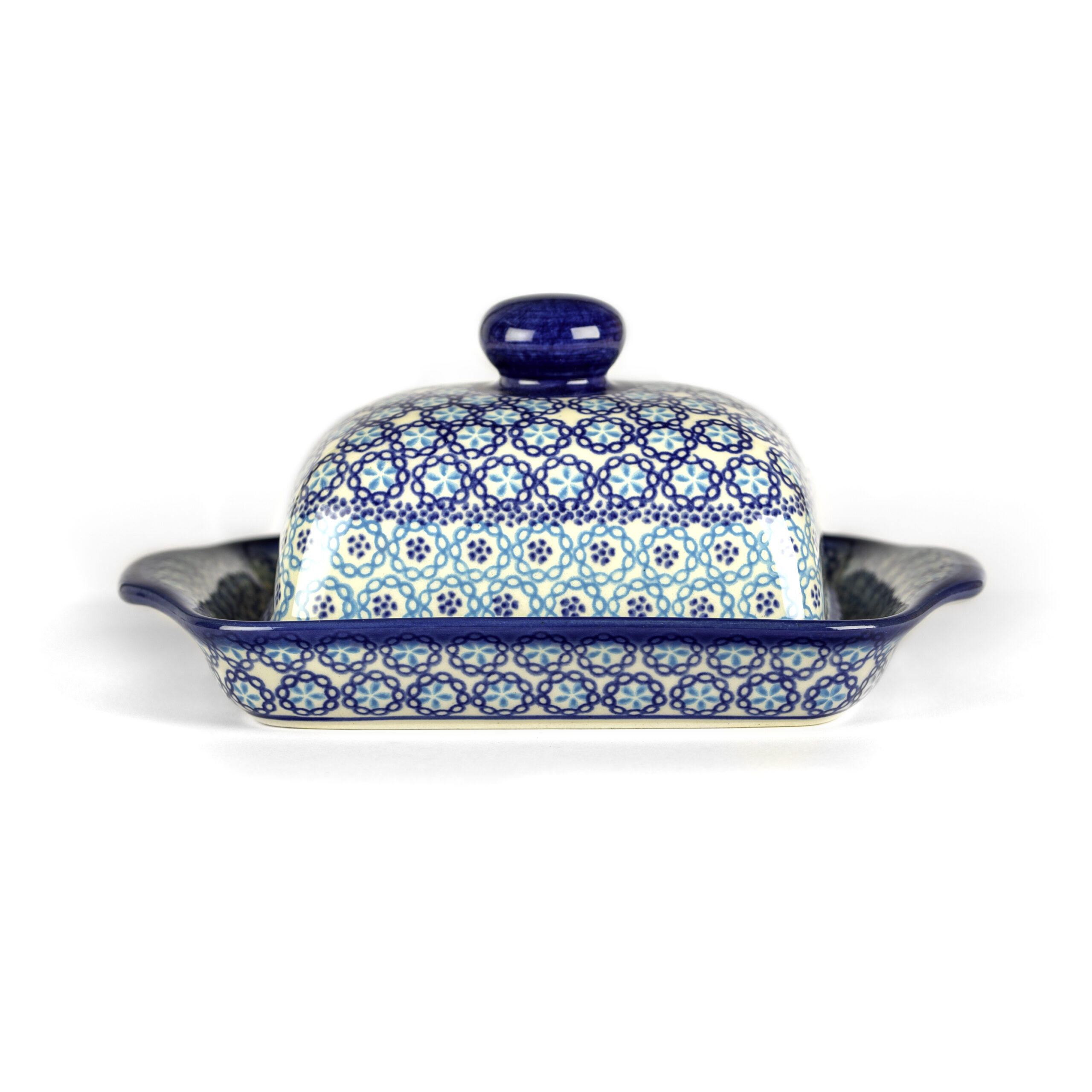 Bunzlauer Butterglocke rechteckig Dekor U-13